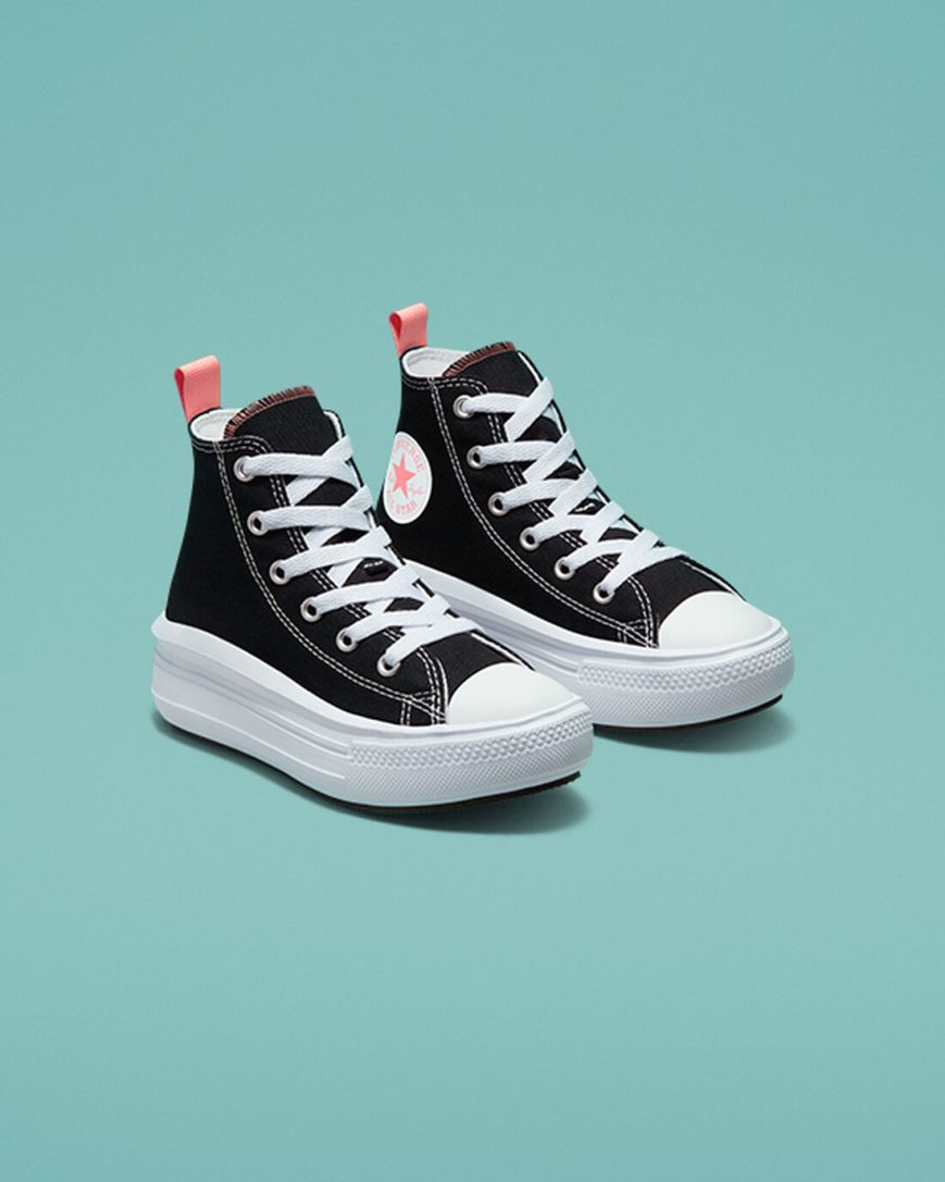 Pantofi Platforma Fete Converse Chuck Taylor All Star Move Inalti Negrii Roz Albi | RO VUSHA659